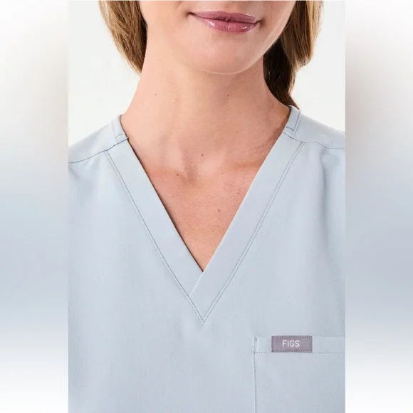 Figs Dusty Blue Catarina Scrub Top - Picture 6 of 9